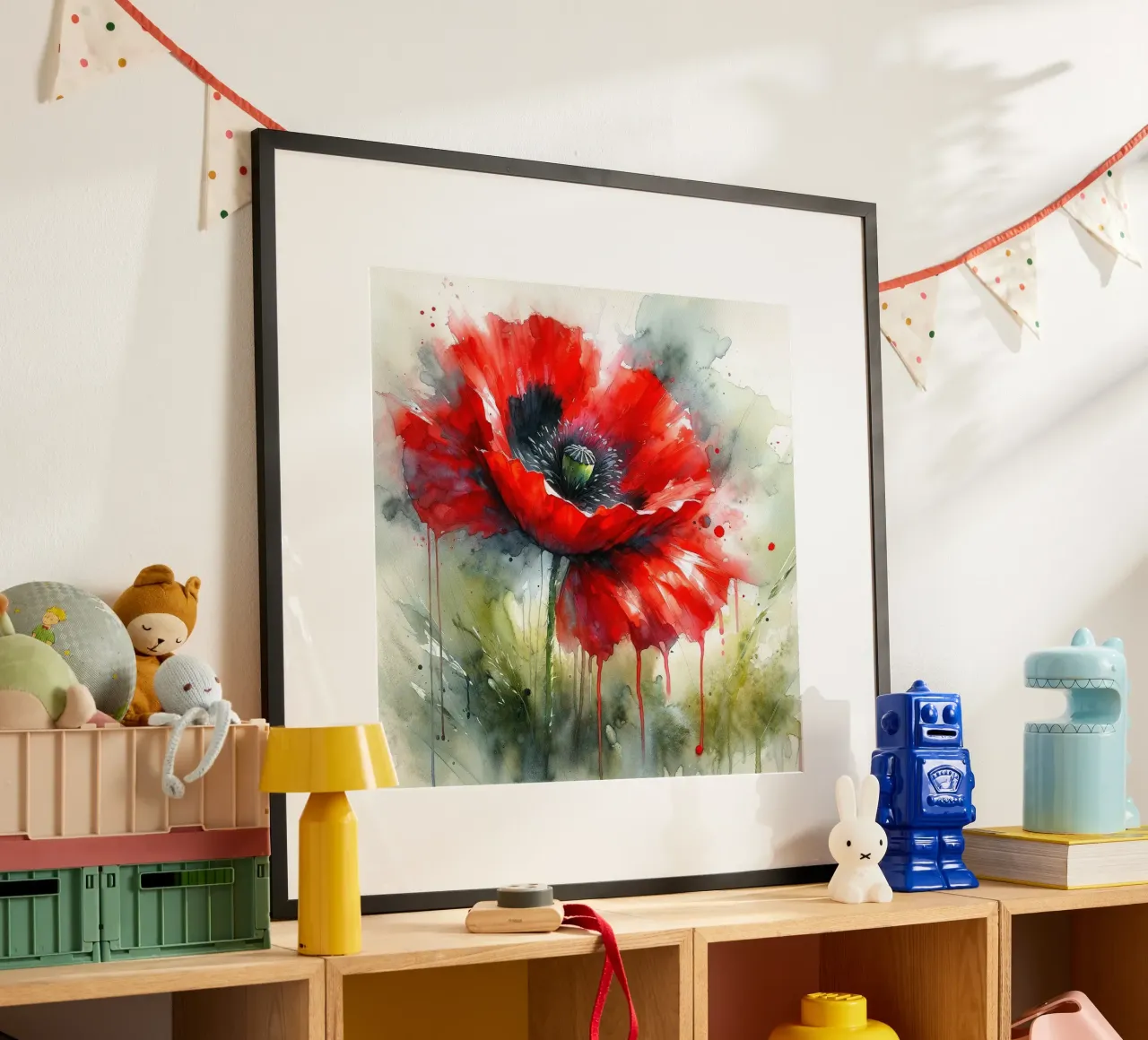 Aquarell Mohn Vibes Poster von Chromatic Fusion Studio