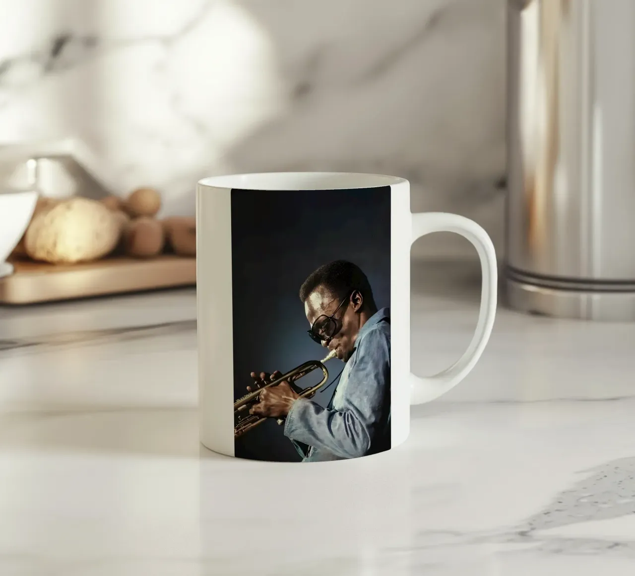 Miles Davis tazza in ceramica da Low poly art