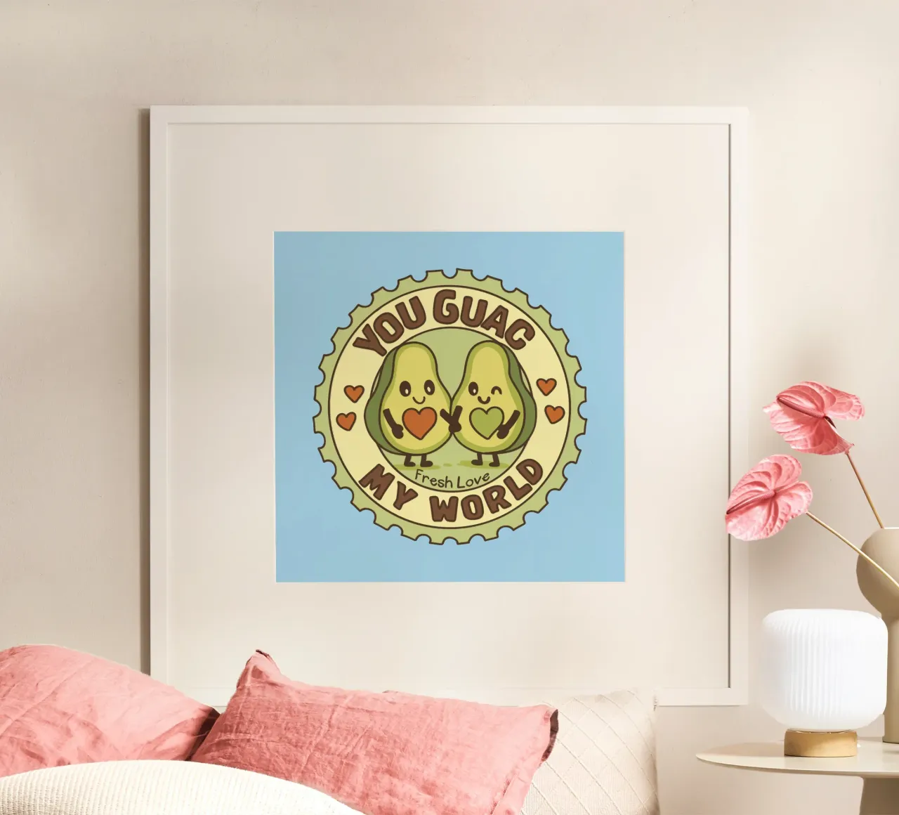 Il mio mondo è guazzato poster con telaio in legno da Loobs