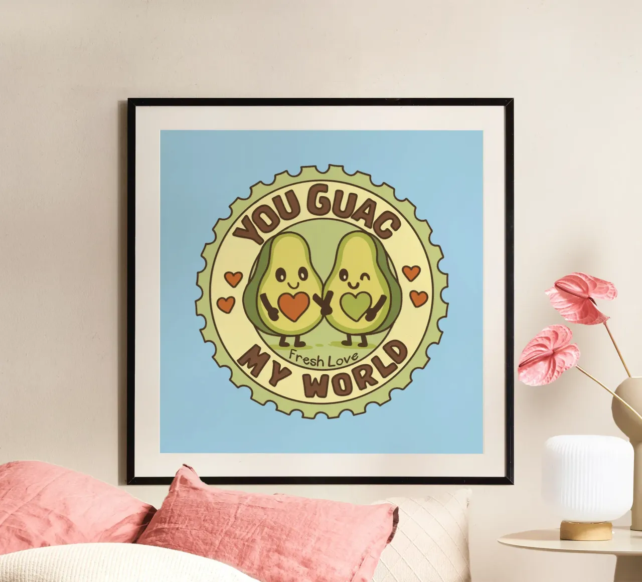 Il mio mondo è guazzato poster con telaio in legno da Loobs