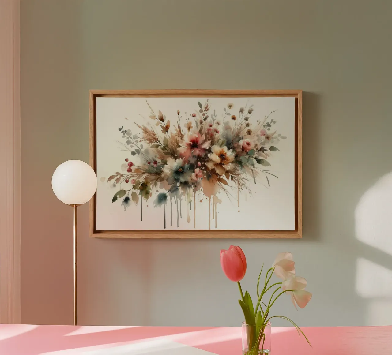 Sprazzi di fiori stravaganti tela con Cornice a cassetta da Chromatic Fusion Studio
