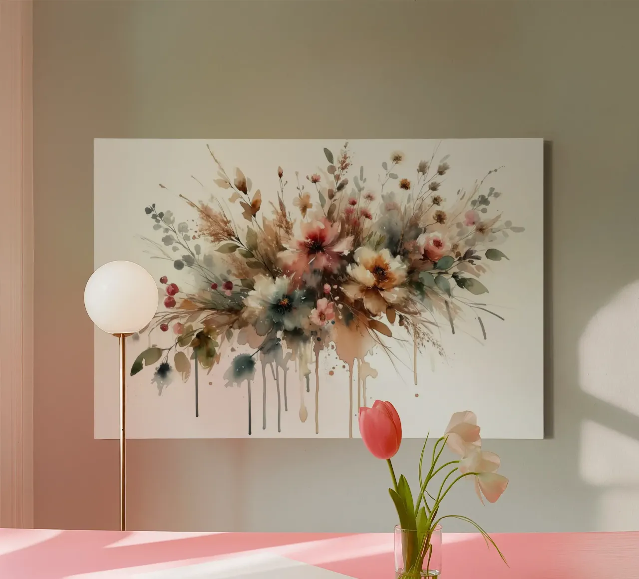 Sprazzi di fiori stravaganti tela con Cornice a cassetta da Chromatic Fusion Studio