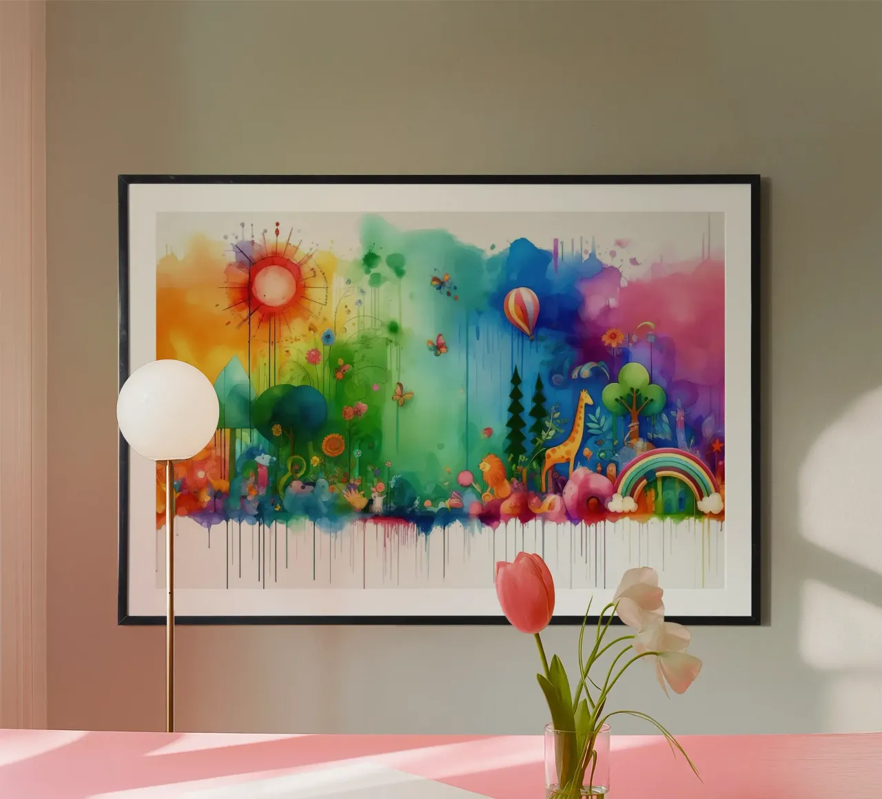 Un estroso paese delle meraviglie per un'immaginazione gioiosa poster con telaio in plastica da Chromatic Fusion Studio