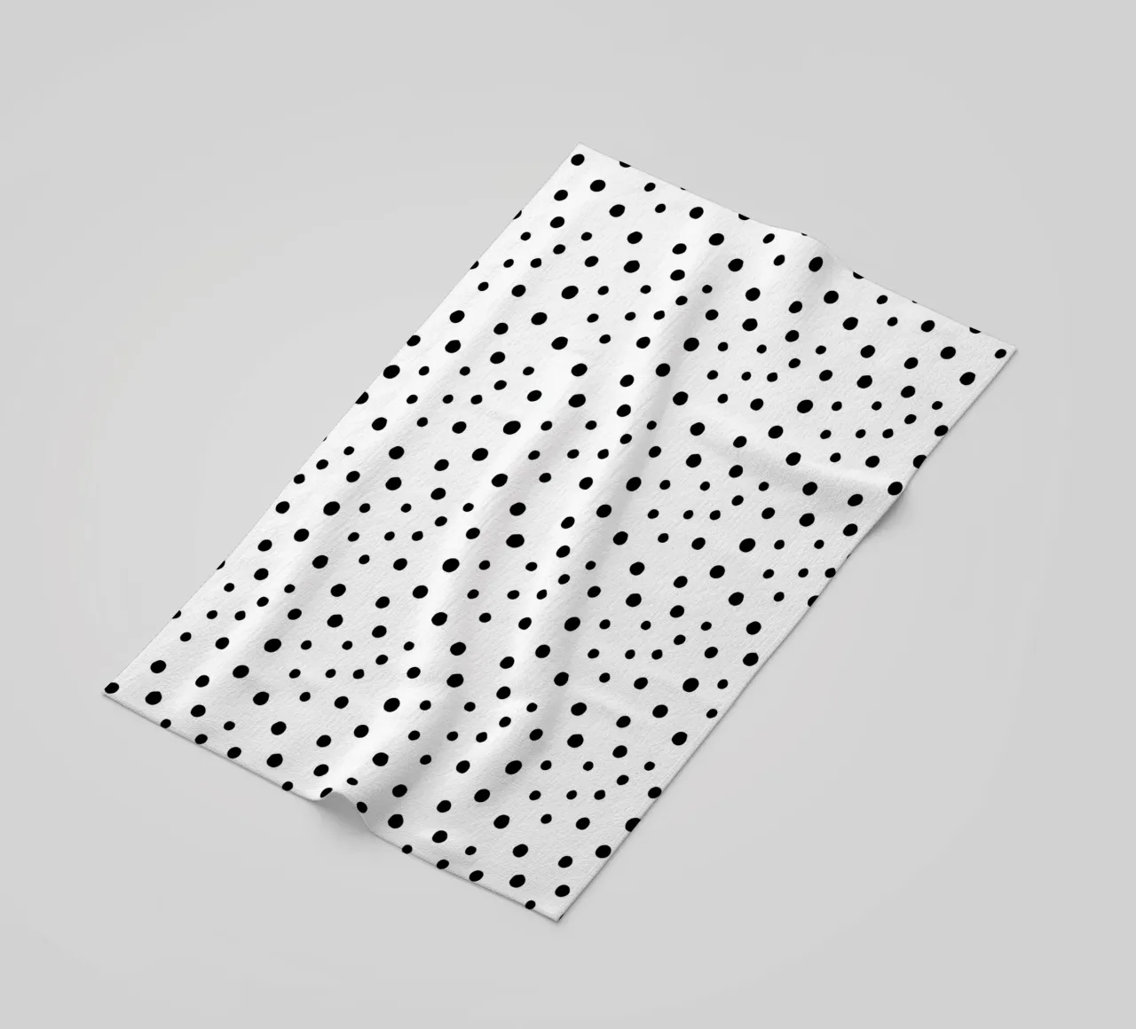 Minimal Chic Disegnato a mano a pois | Nero su bianco telo mare da Beauty in Simplicity