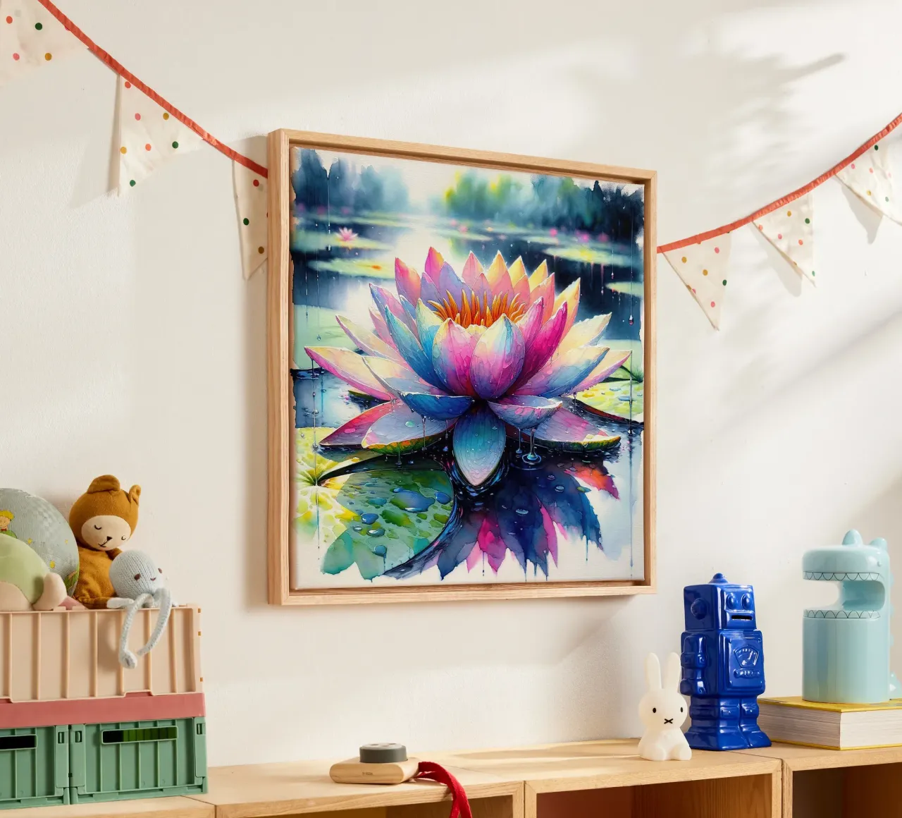 Sussurri dello stagno tela con Cornice a cassetta da Chromatic Fusion Studio