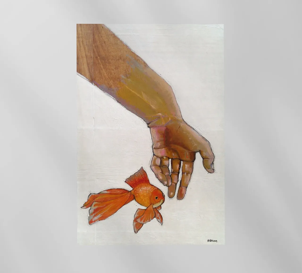 Mano con koi pellicola backlit da Martin Ahrens