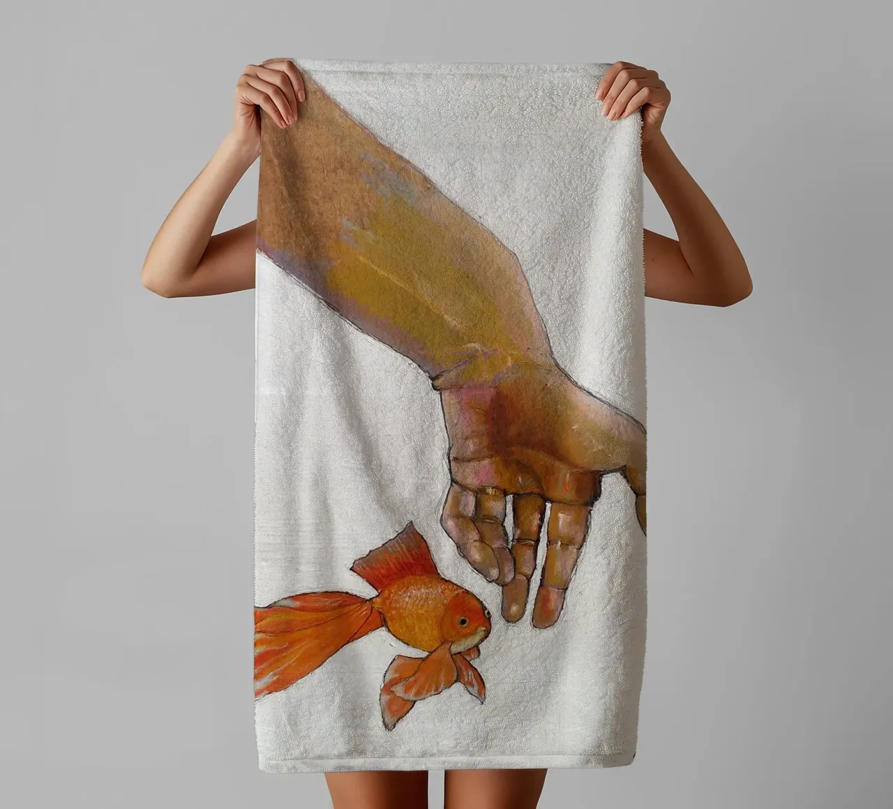 Mano con koi asciugamano da bagno da Martin Ahrens