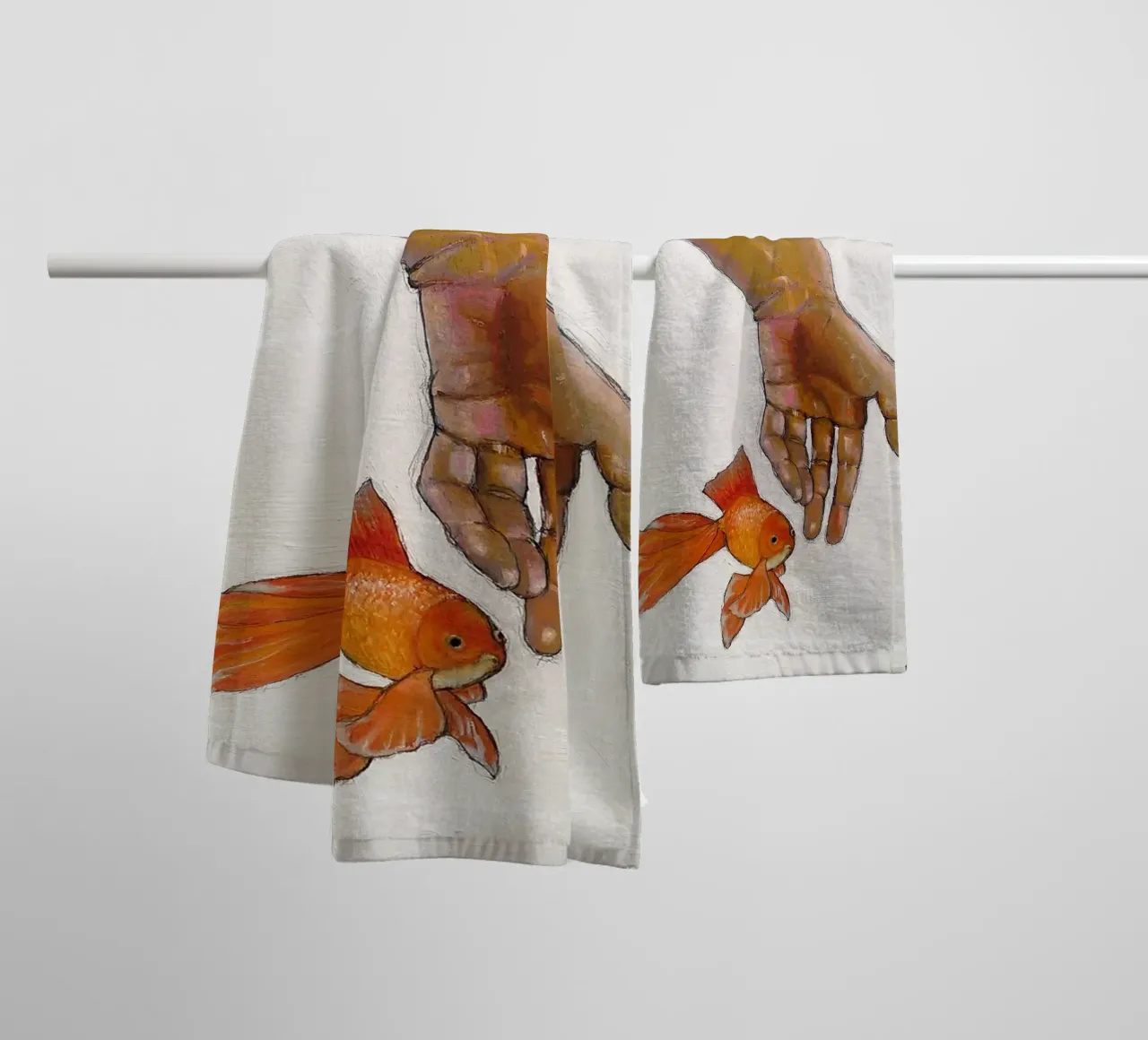 Mano con koi asciugamano da bagno da Martin Ahrens
