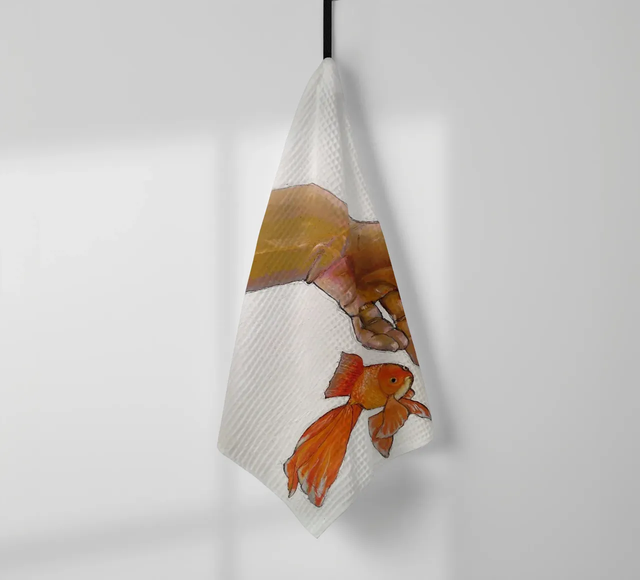 Mano con koi canovaccio da cucina da Martin Ahrens