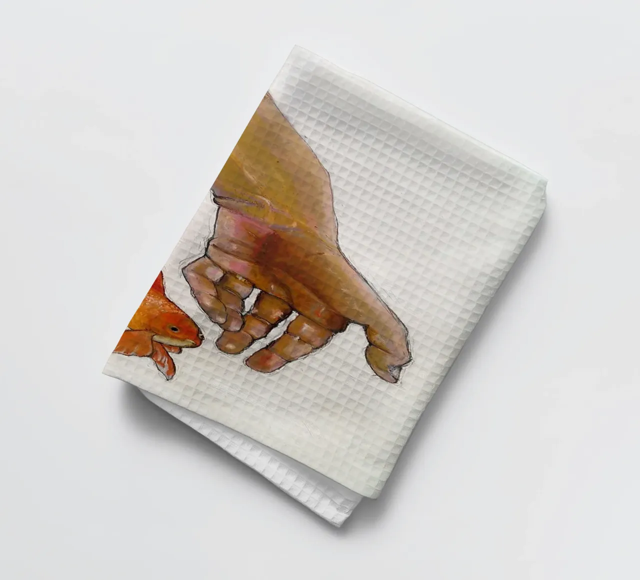 Mano con koi canovaccio da cucina da Martin Ahrens