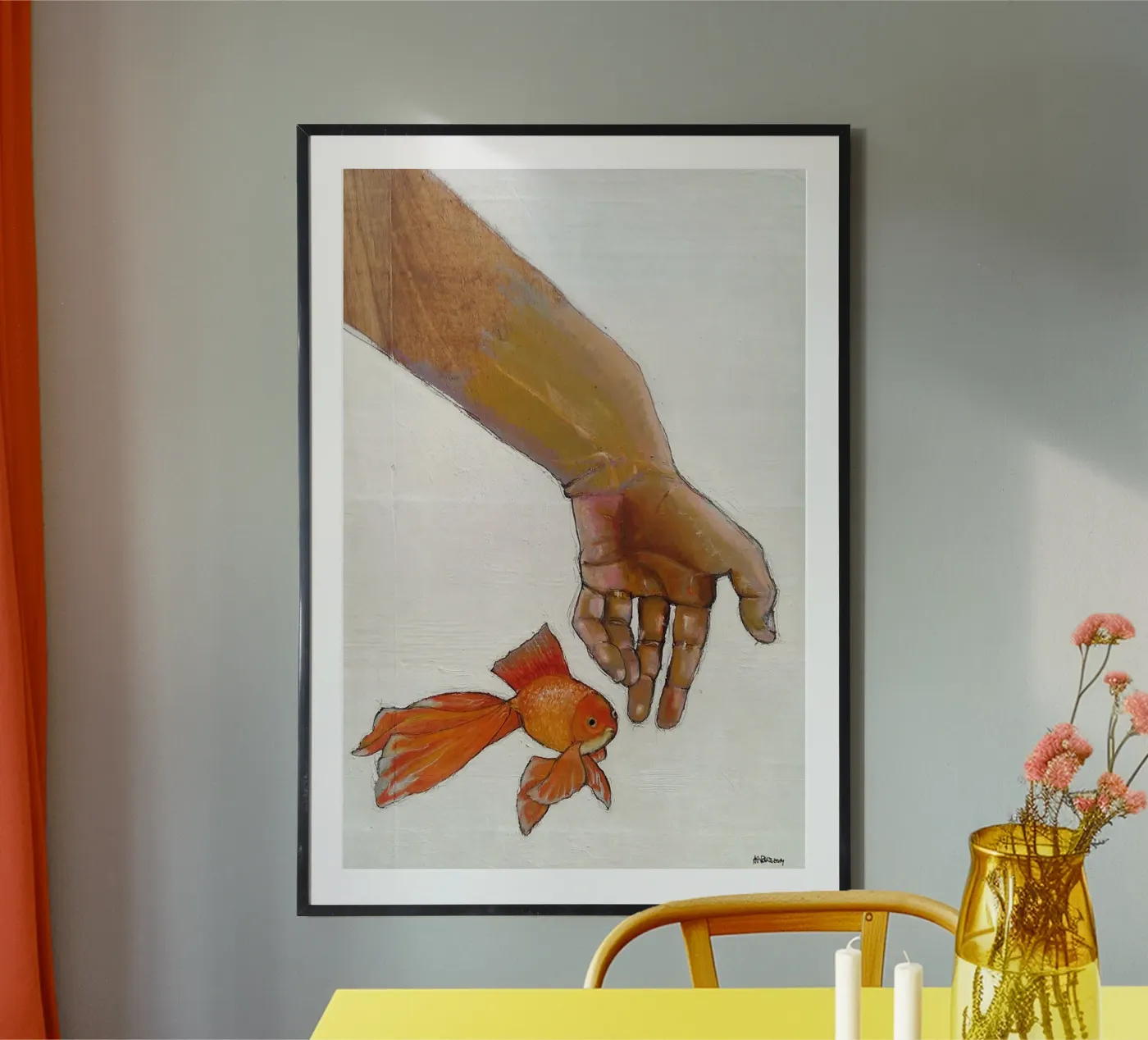 Mano con koi poster da Martin Ahrens