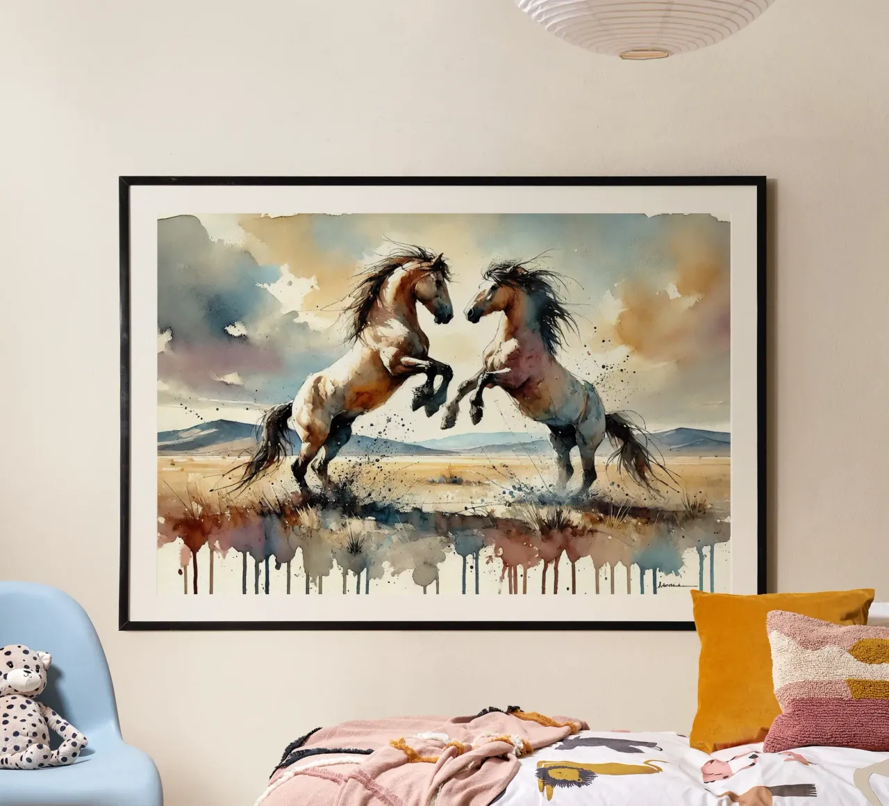 Cavalli selvaggi in movimento poster da Chromatic Fusion Studio