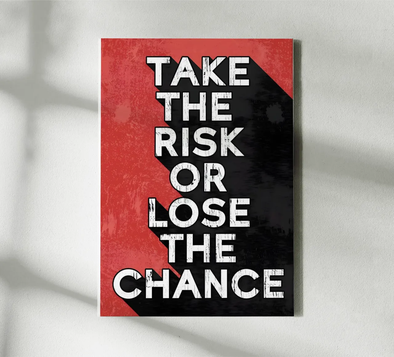 TAKE THE RISK OR LOSE THE CHANCE' tela con Cornice a cassetta da Type & Tape