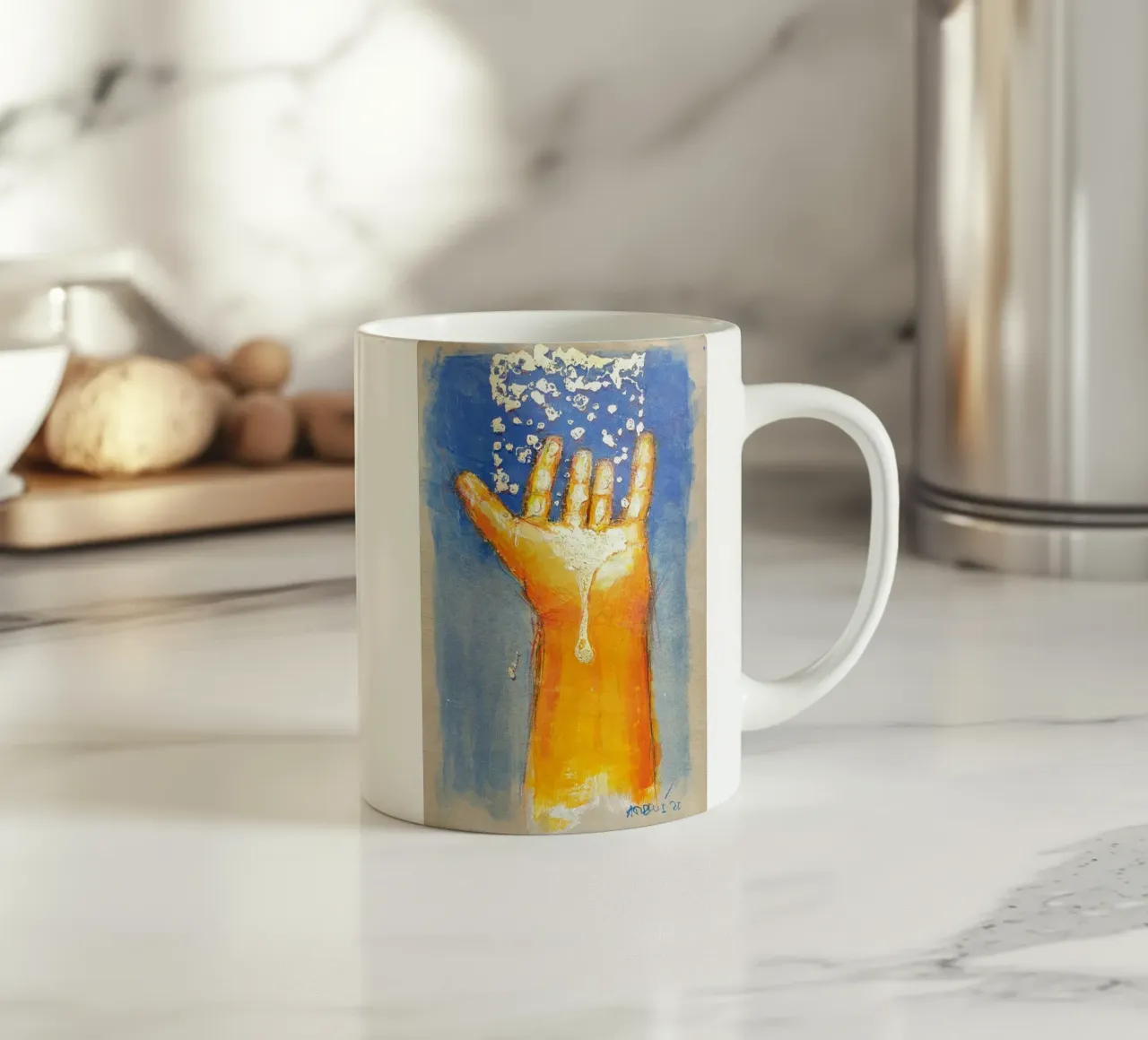 Mano ricevente tazza in ceramica da Martin Ahrens