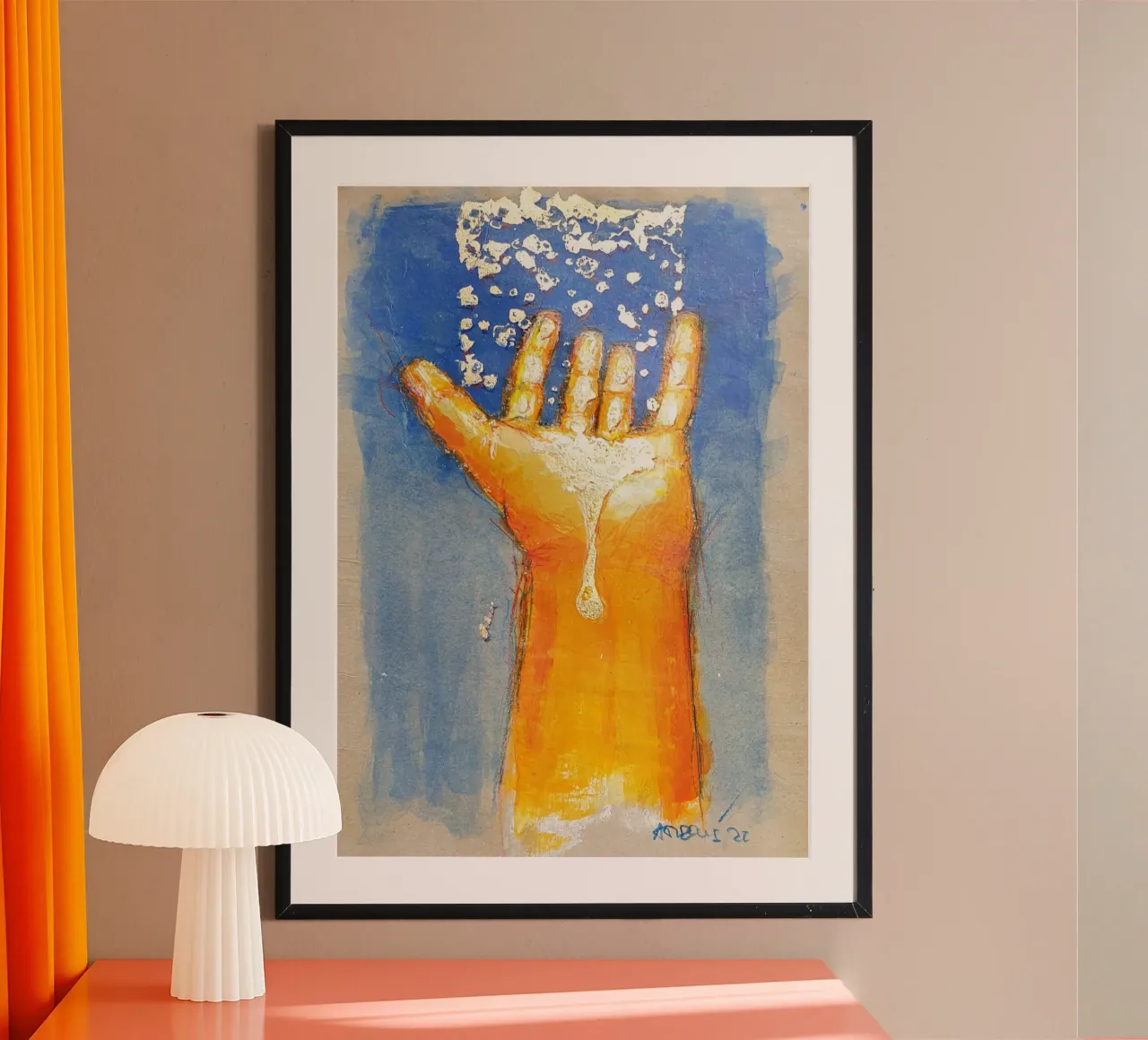 Mano ricevente poster con telaio in alluminio da Martin Ahrens