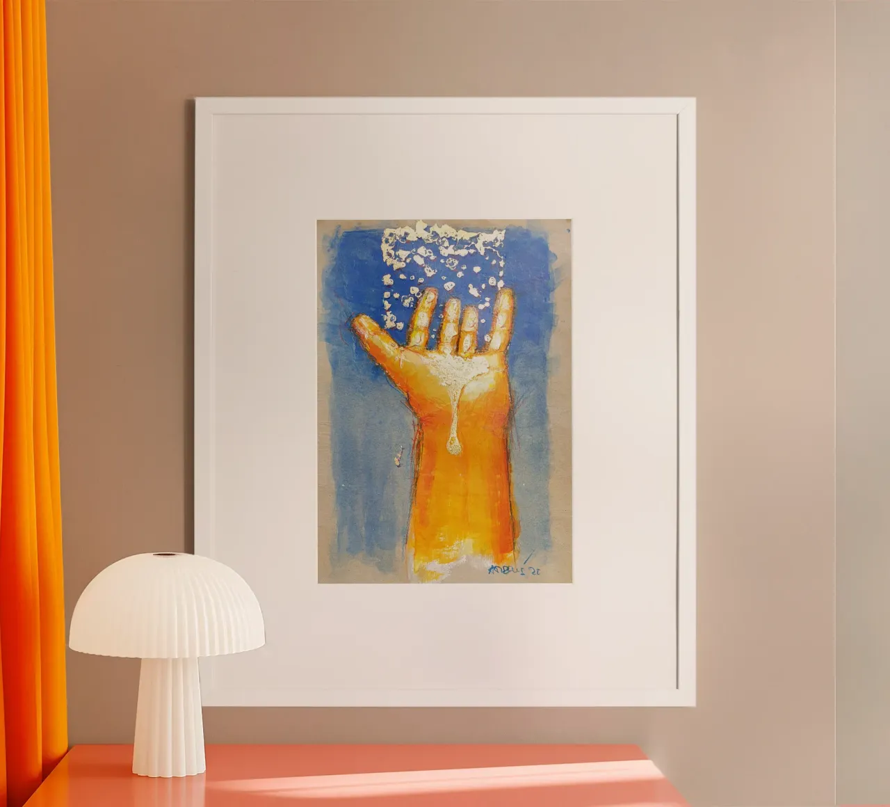 Mano ricevente poster con telaio in alluminio da Martin Ahrens