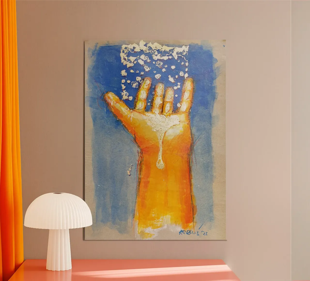 Mano ricevente poster con telaio in alluminio da Martin Ahrens