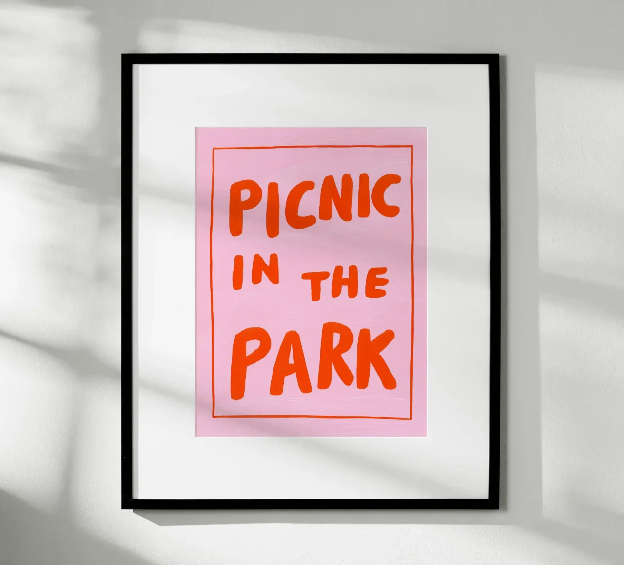 Picnic nel parco, pinki poster da Carinaprint
