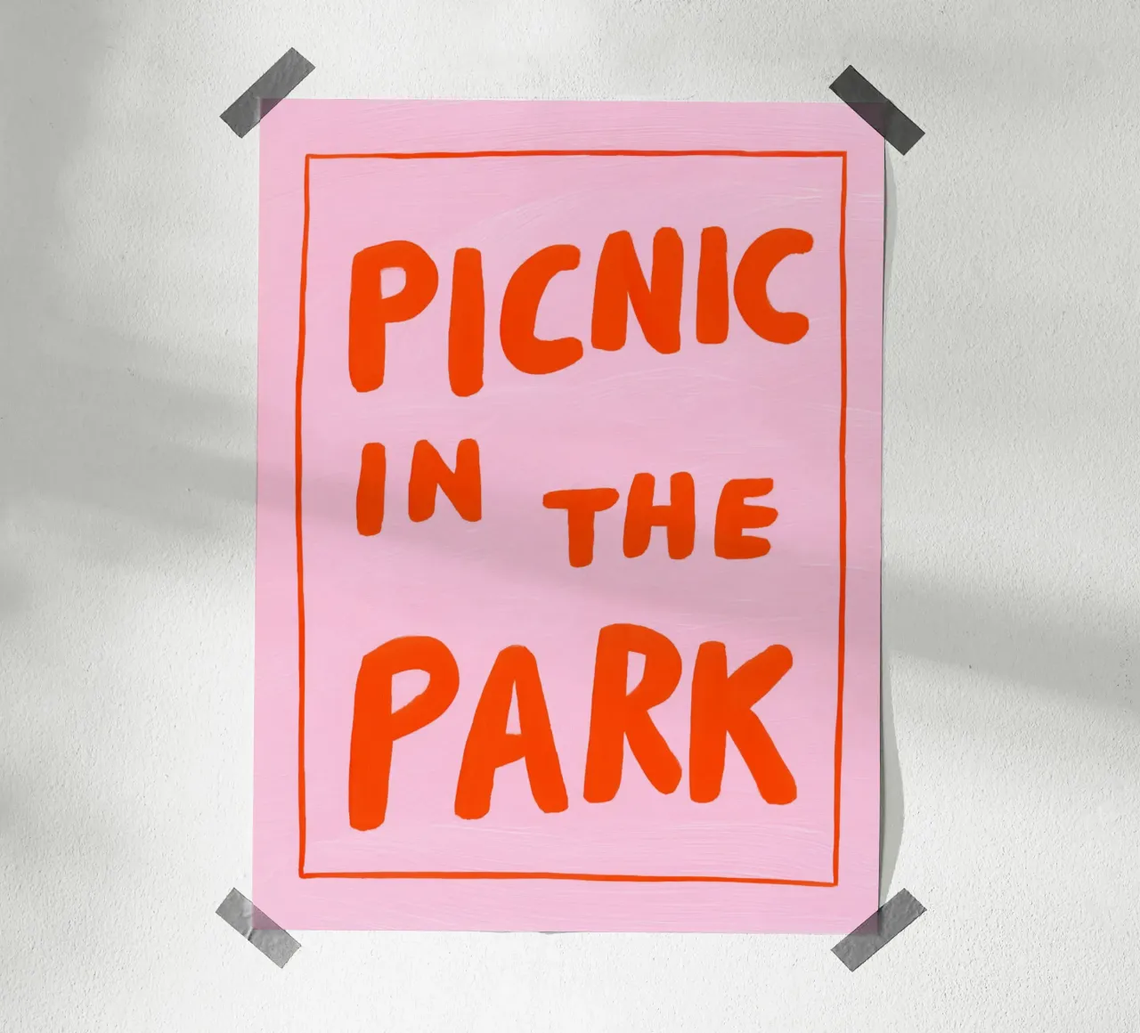 Picnic nel parco, pinki poster da Carinaprint