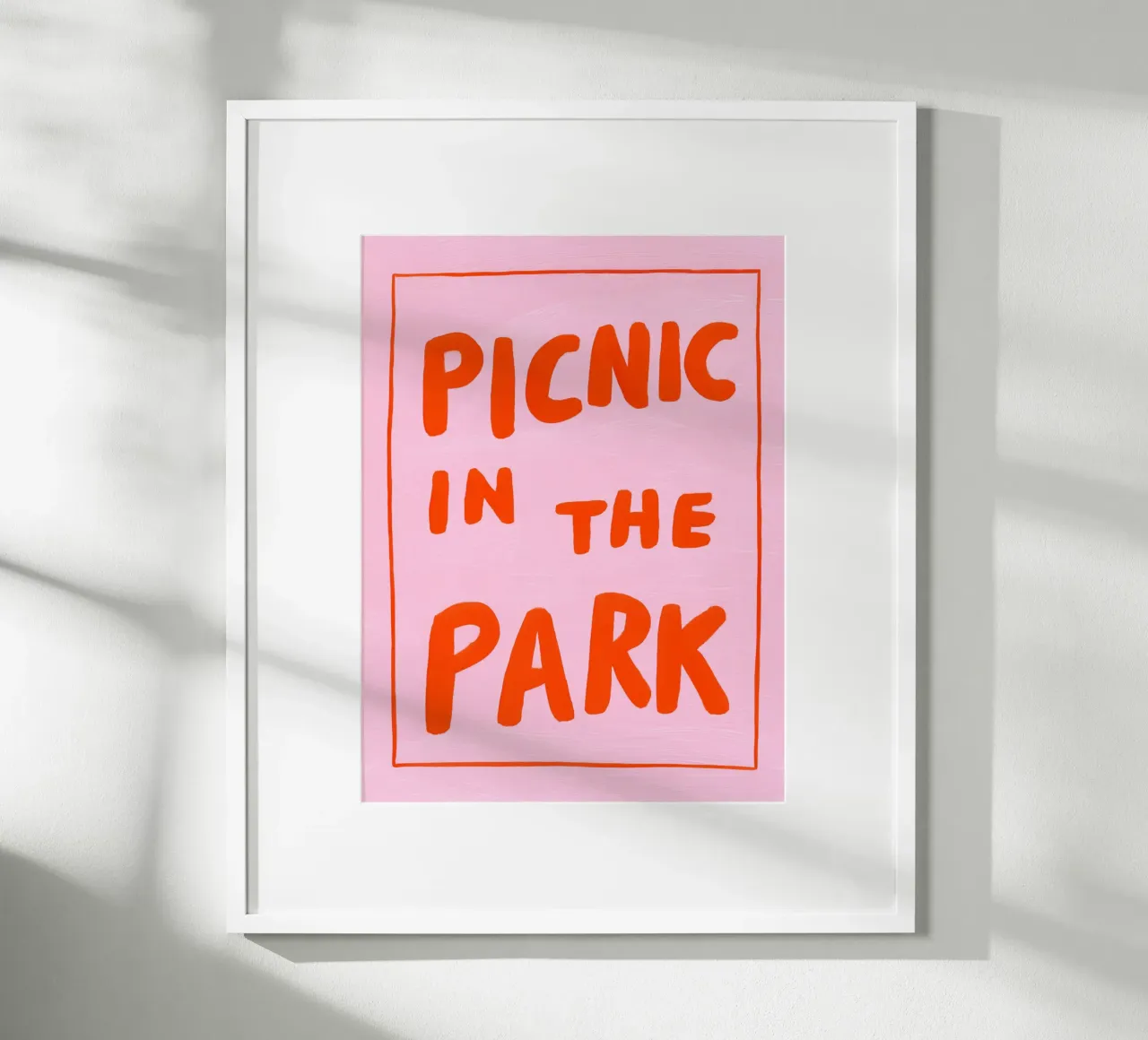 Picnic nel parco, pinki poster da Carinaprint