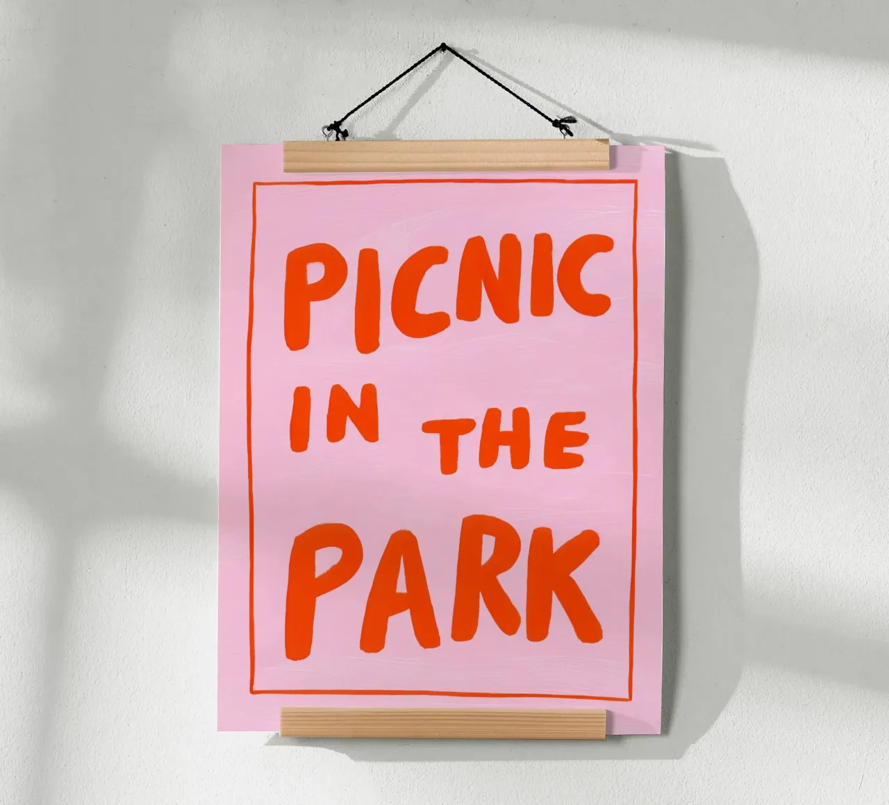 Picnic nel parco, pinki poster da Carinaprint