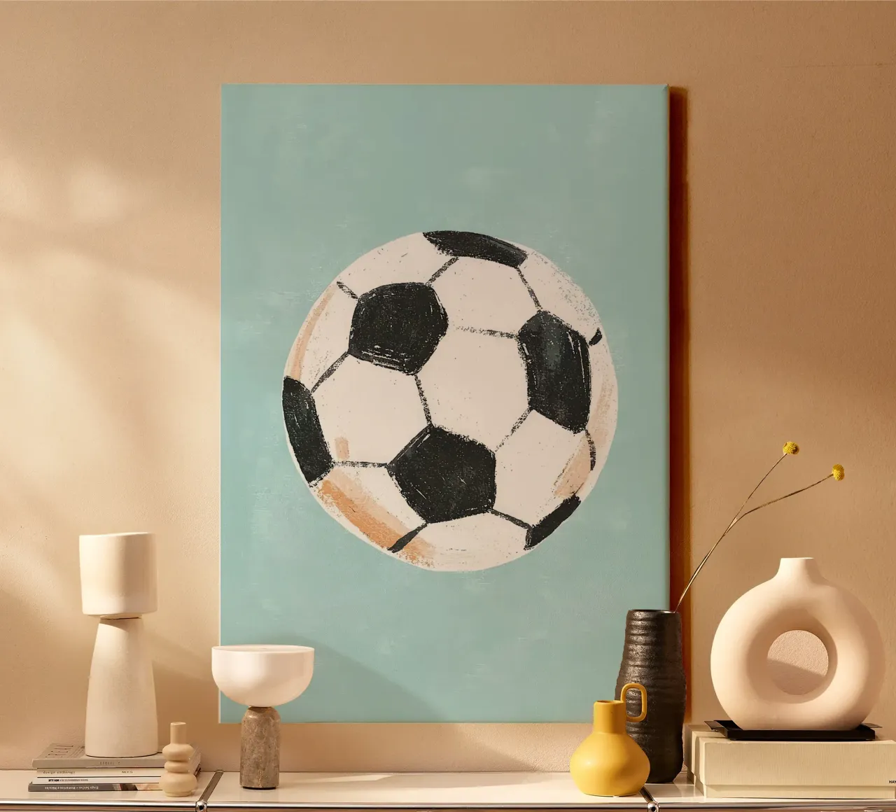 pallone da calcio pallone sportivo tela con Cornice a cassetta da Leonard R Sadler