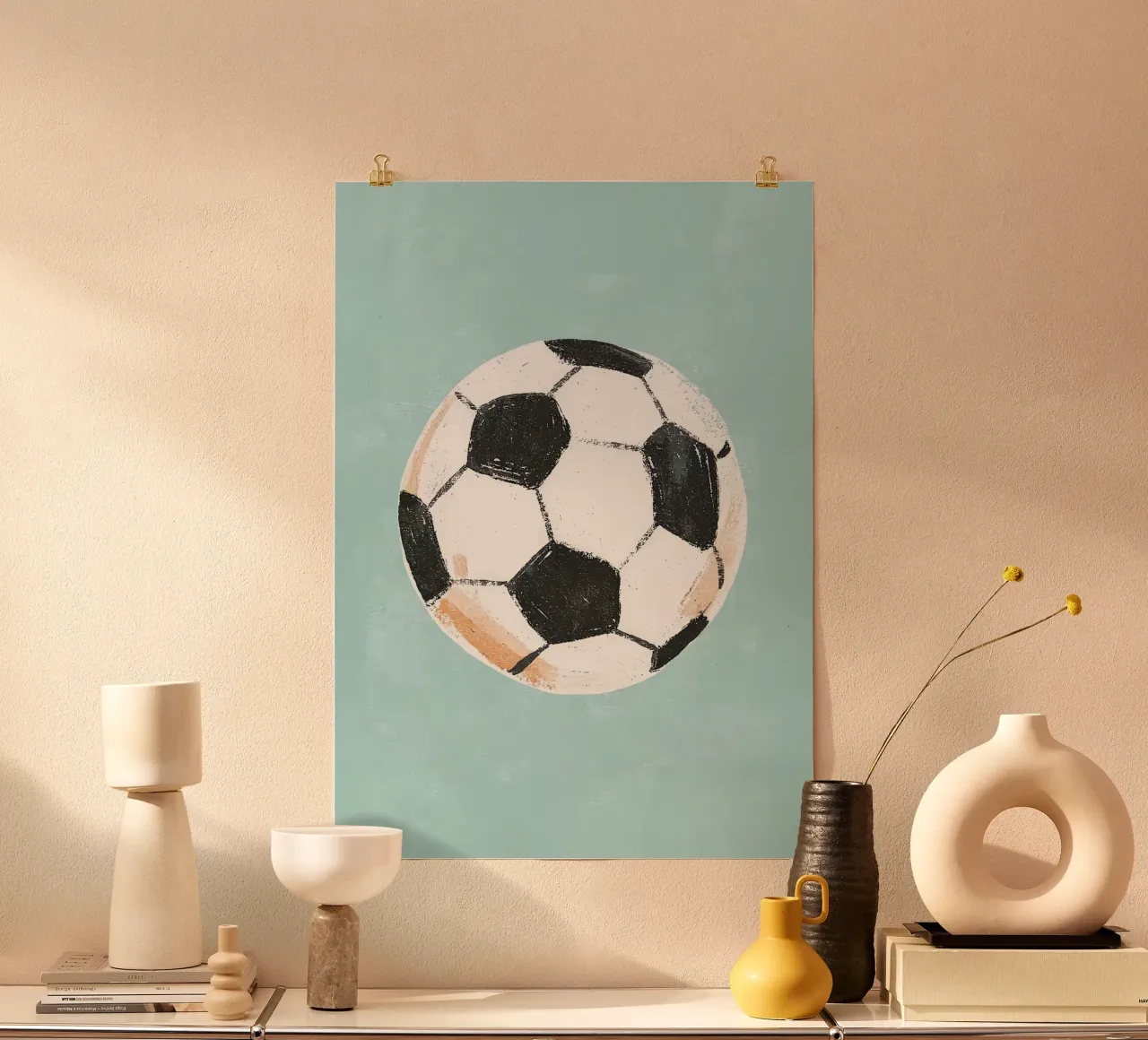 pallone da calcio pallone sportivo poster con telaio in alluminio da Leonard R Sadler