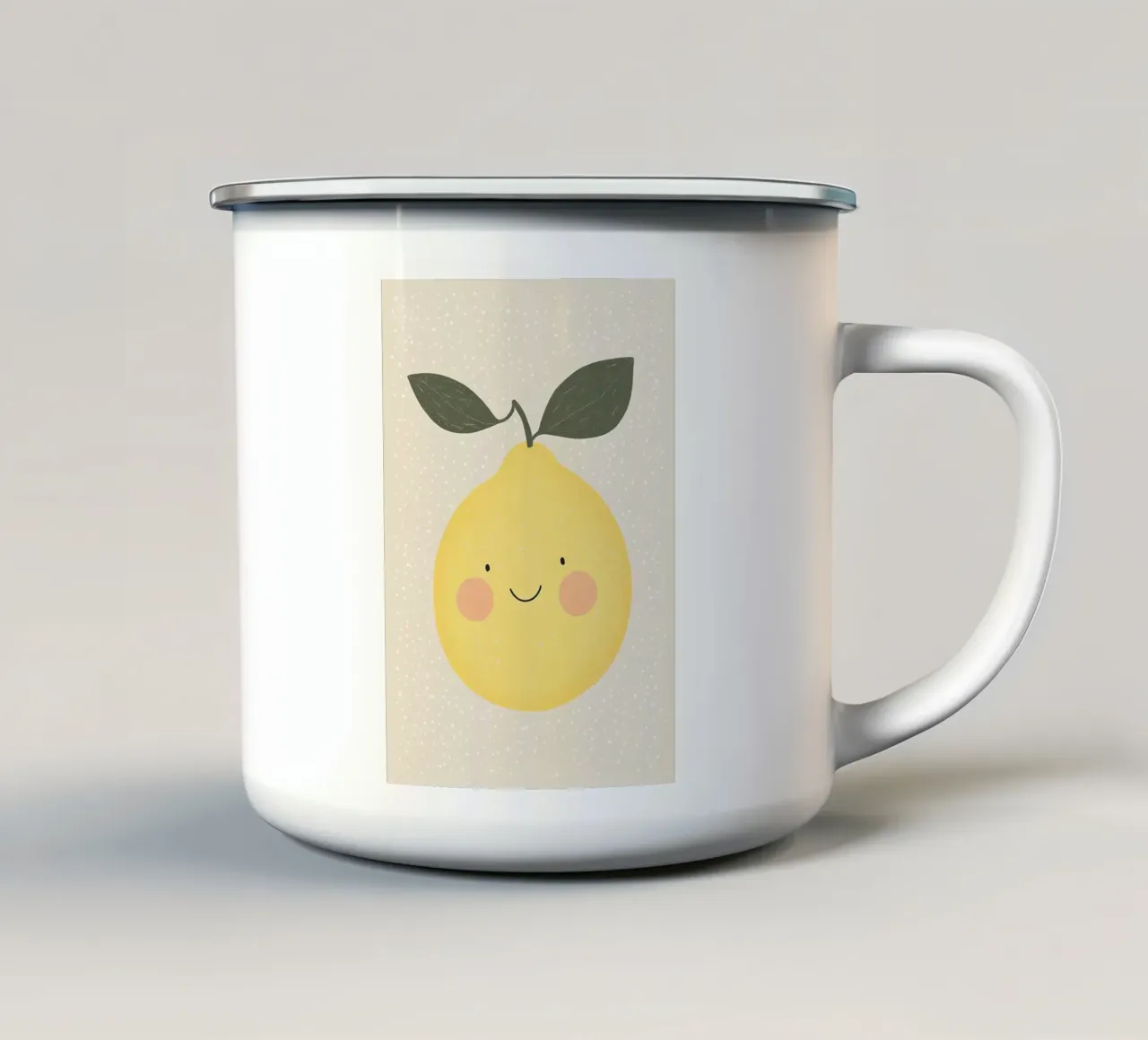 Foglie di limone smile tazza in smalto da Leonard R Sadler