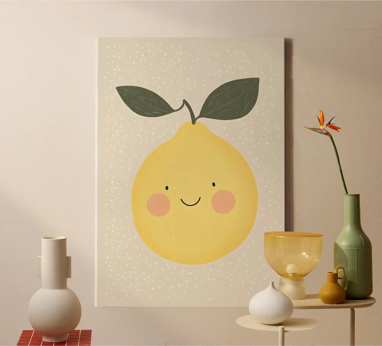 Foglie di limone smile tela con Cornice a cassetta da Leonard R Sadler