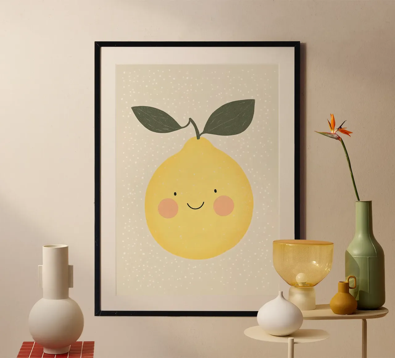 Foglie di limone smile poster da Leonard R Sadler