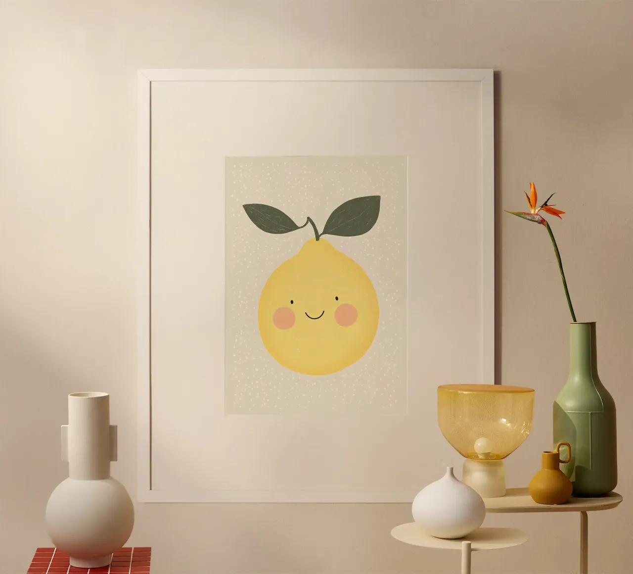 Foglie di limone smile poster da Leonard R Sadler