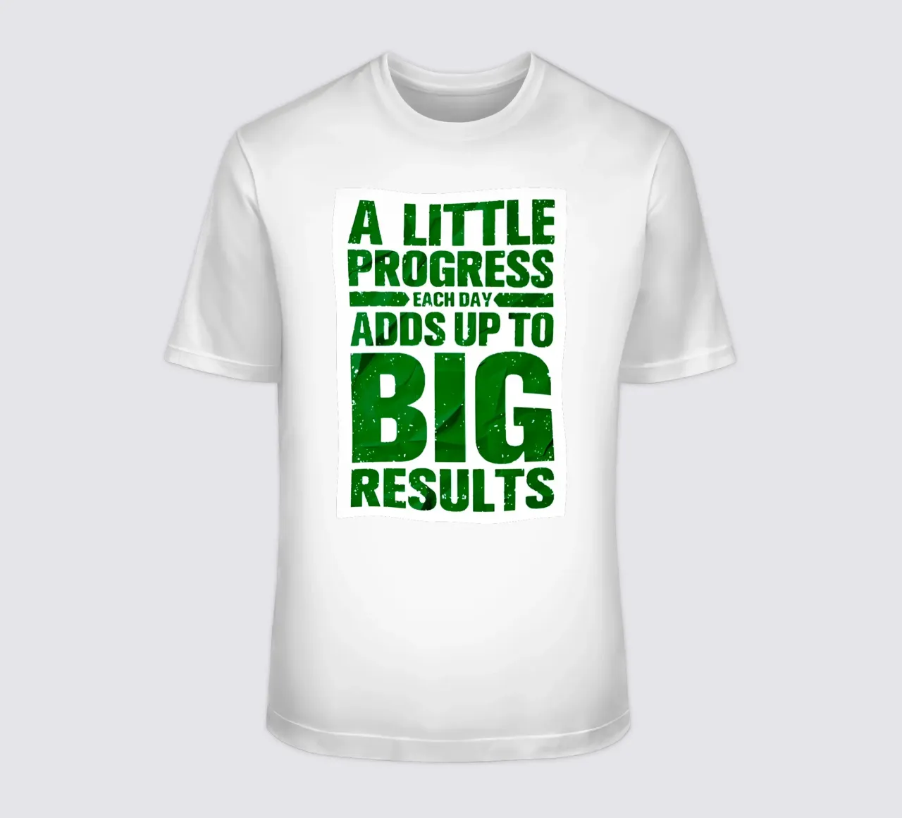 'A LITTLE PROGRESS EACH DAY ADDŞ UP TO BIG RESULTS' t-shirt da Type & Tape
