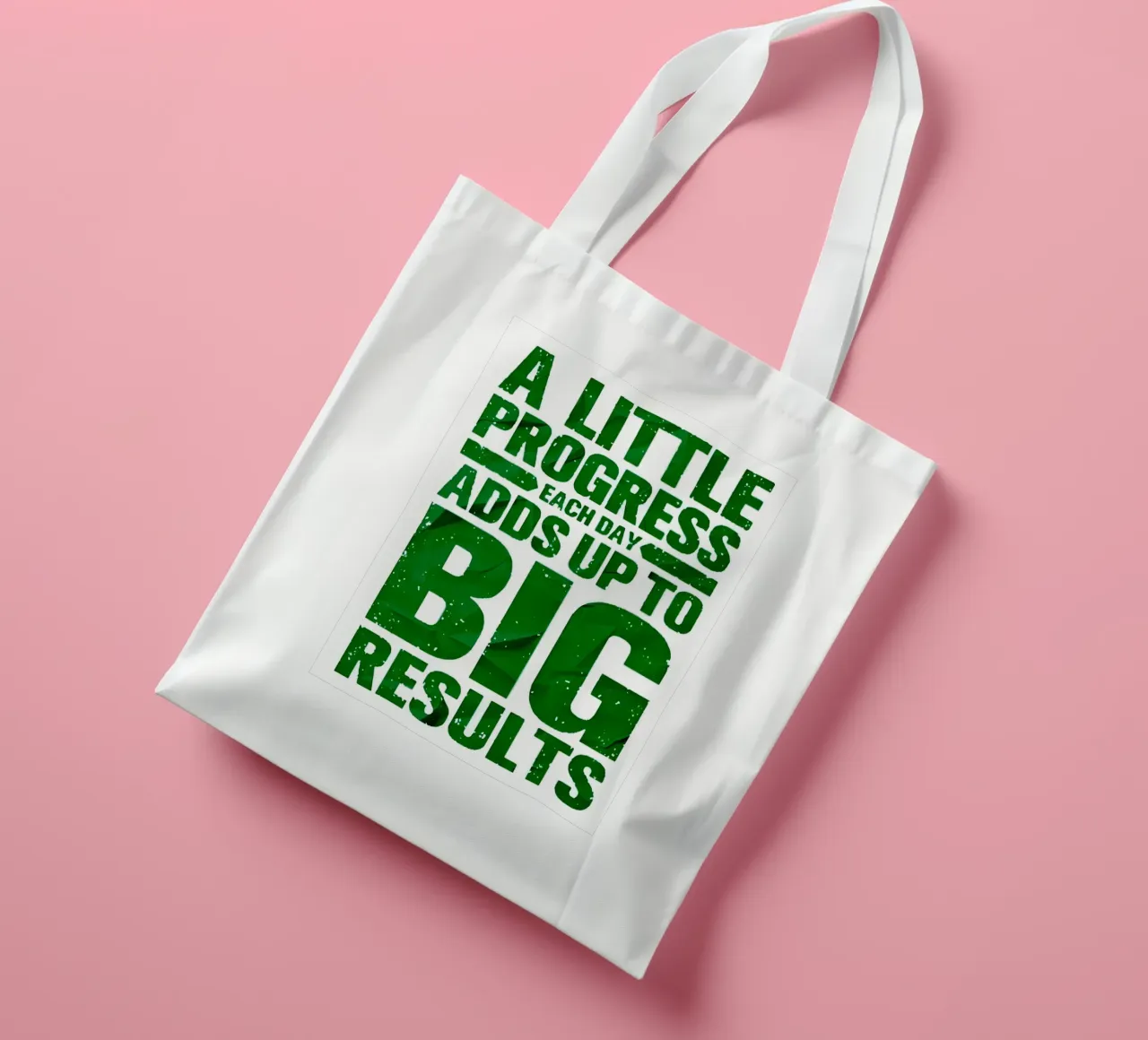 'A LITTLE PROGRESS EACH DAY ADDŞ UP TO BIG RESULTS' borsa in juta da Type & Tape