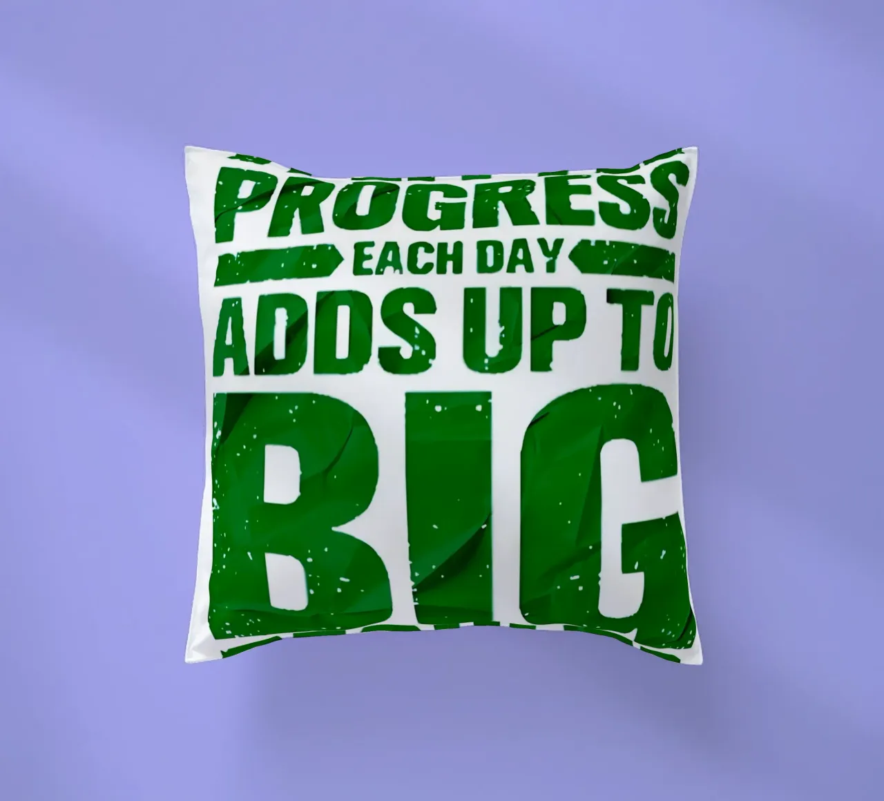 'A LITTLE PROGRESS EACH DAY ADDŞ UP TO BIG RESULTS' cuscino da Type & Tape