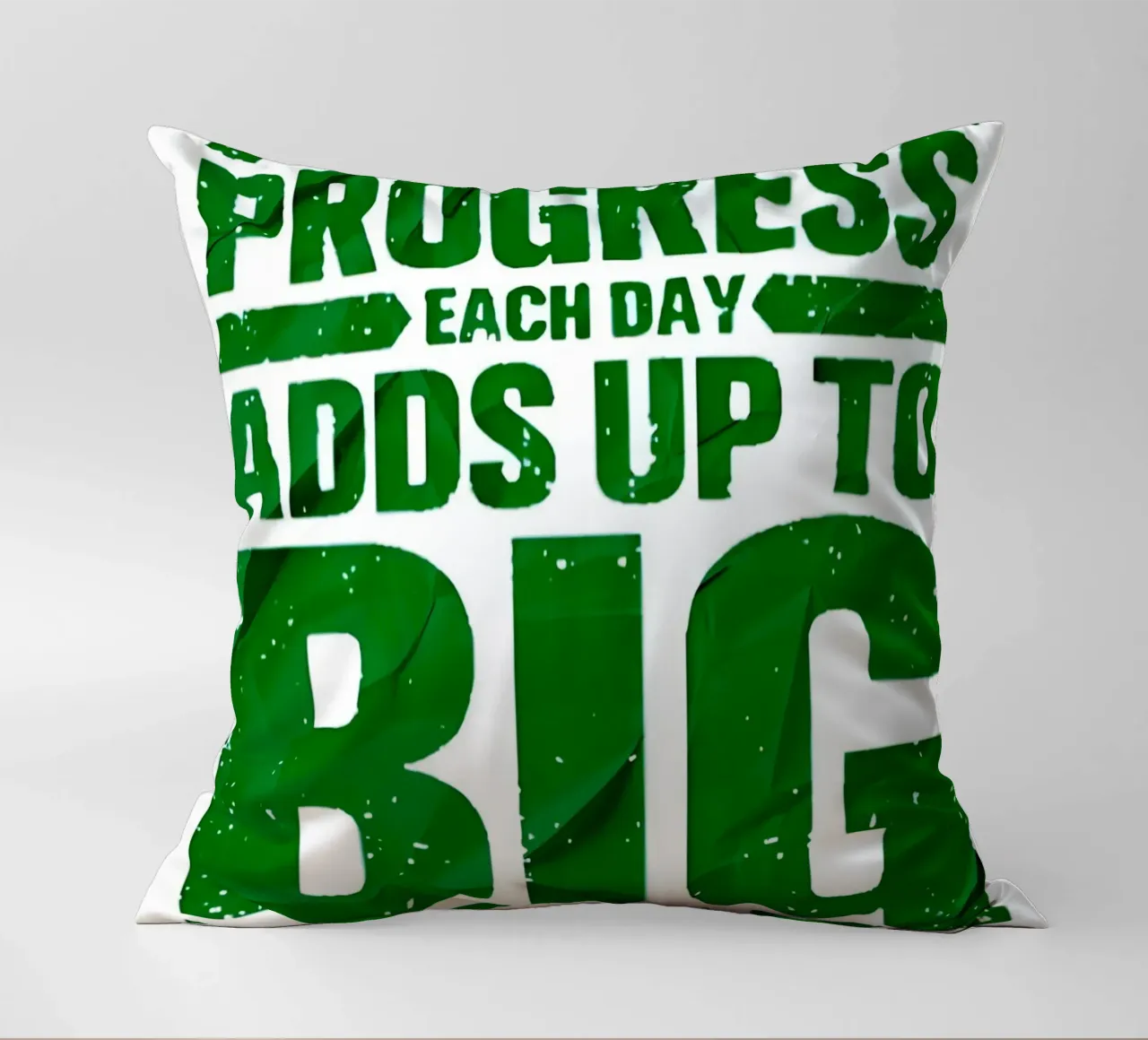 'A LITTLE PROGRESS EACH DAY ADDŞ UP TO BIG RESULTS' cuscino da Type & Tape