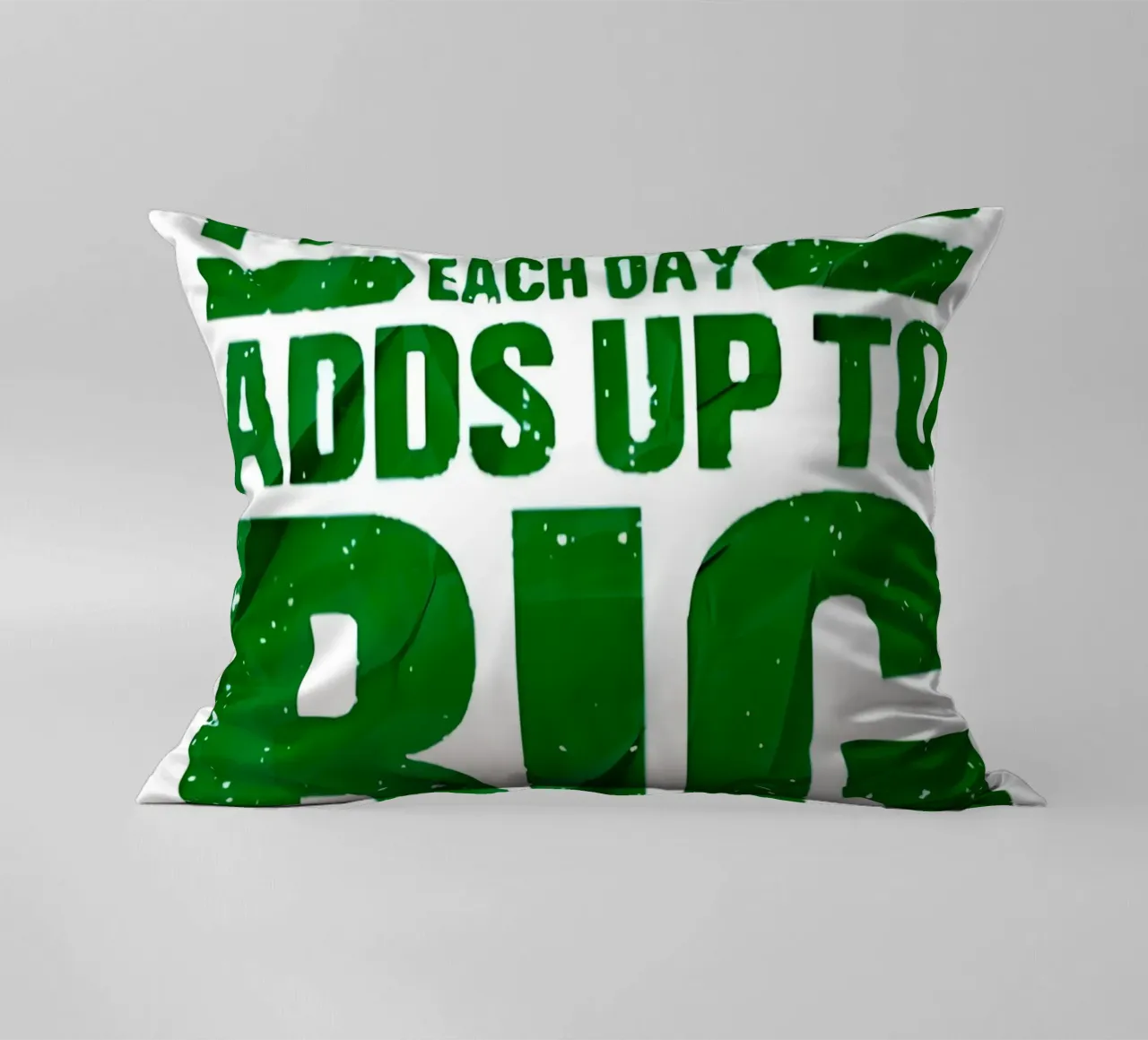 'A LITTLE PROGRESS EACH DAY ADDŞ UP TO BIG RESULTS' cuscino da Type & Tape
