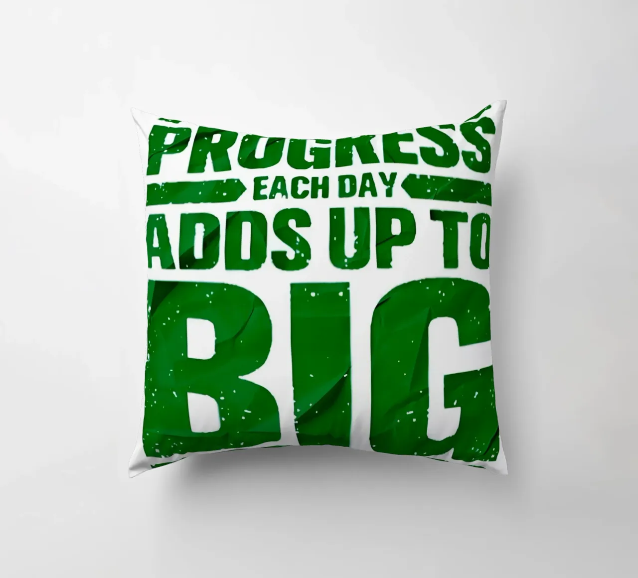 'A LITTLE PROGRESS EACH DAY ADDŞ UP TO BIG RESULTS' cuscino da Type & Tape