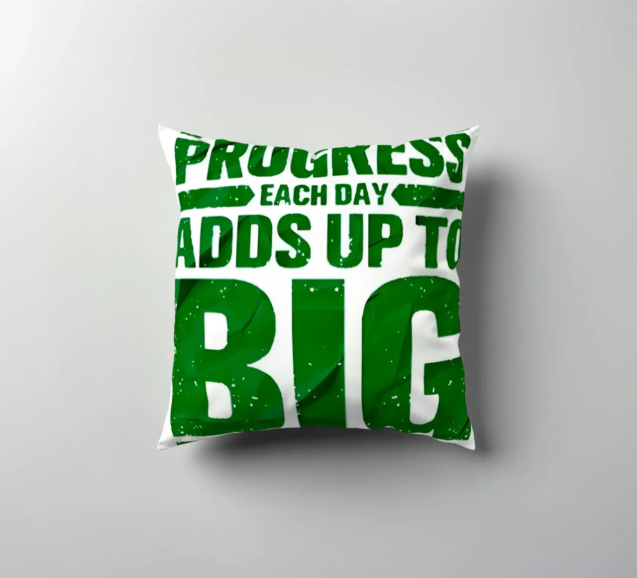 'A LITTLE PROGRESS EACH DAY ADDŞ UP TO BIG RESULTS' cuscino da Type & Tape