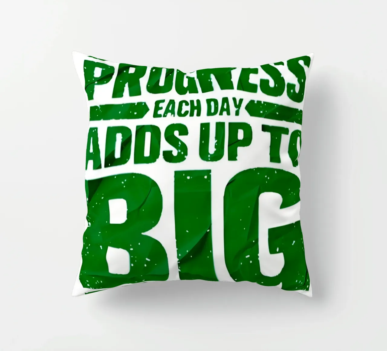 'A LITTLE PROGRESS EACH DAY ADDŞ UP TO BIG RESULTS' cuscino da Type & Tape