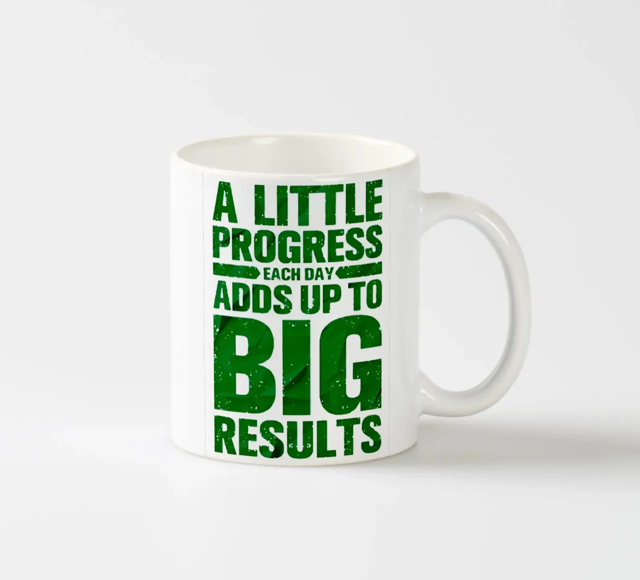 'A LITTLE PROGRESS EACH DAY ADDŞ UP TO BIG RESULTS' keramische mok van Type & Tape