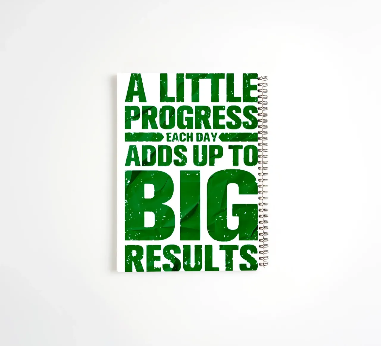 'A LITTLE PROGRESS EACH DAY ADDŞ UP TO BIG RESULTS' diario ad anelli da Type & Tape
