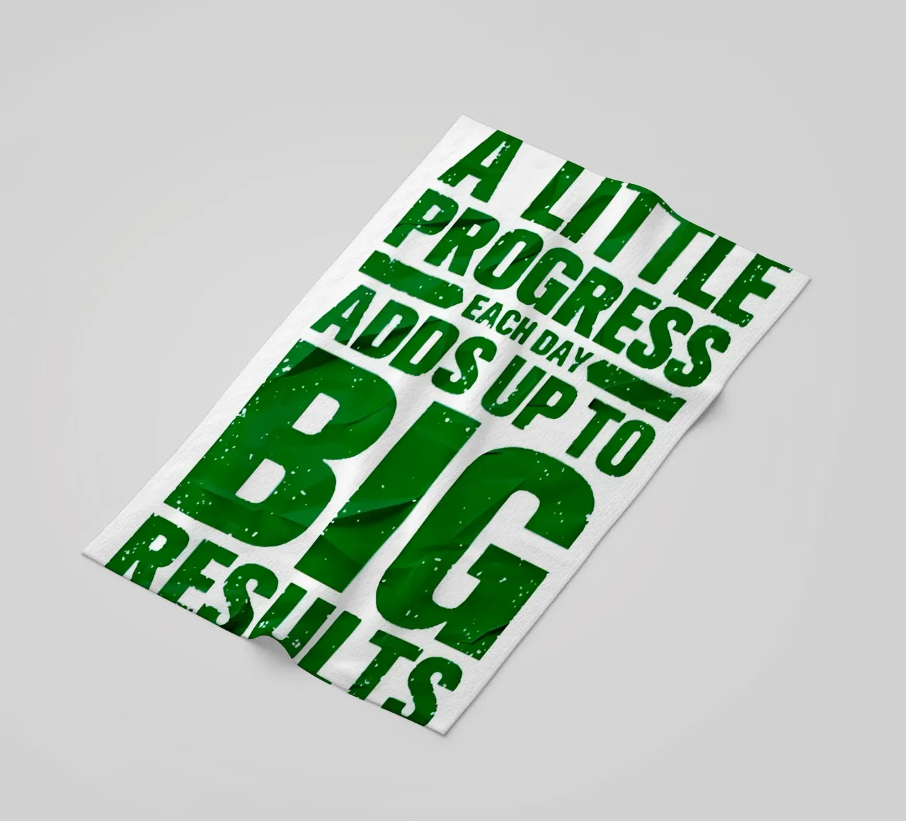 'A LITTLE PROGRESS EACH DAY ADDŞ UP TO BIG RESULTS' telo mare da Type & Tape