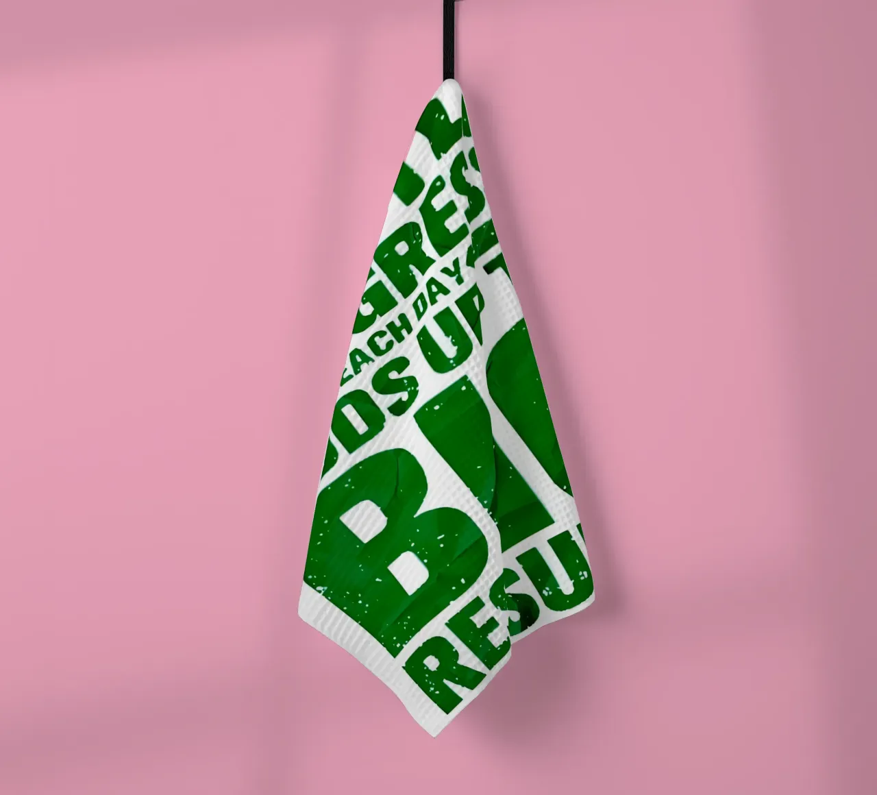 'A LITTLE PROGRESS EACH DAY ADDŞ UP TO BIG RESULTS' canovaccio da cucina da Type & Tape