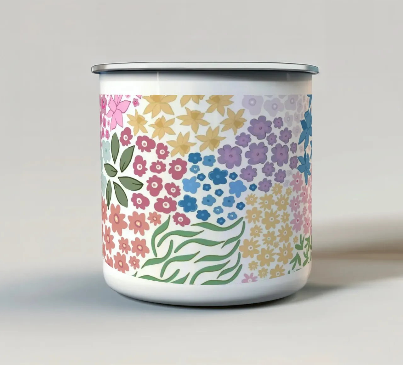 Fiori colorati e vivaci tazza in smalto da gulsengunel