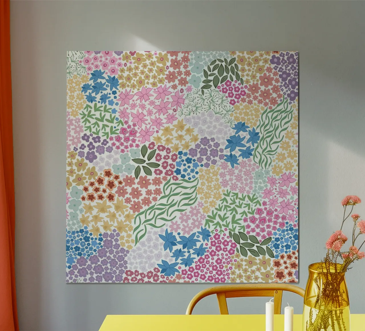 Fiori colorati e vivaci poster con telaio in plastica da gulsengunel