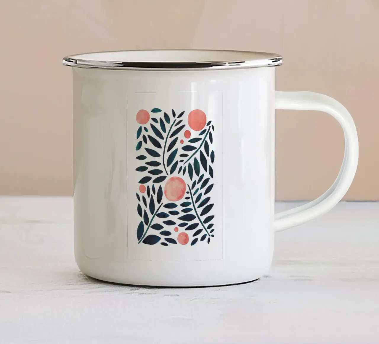 Floral branches tazza in smalto da BAINAI