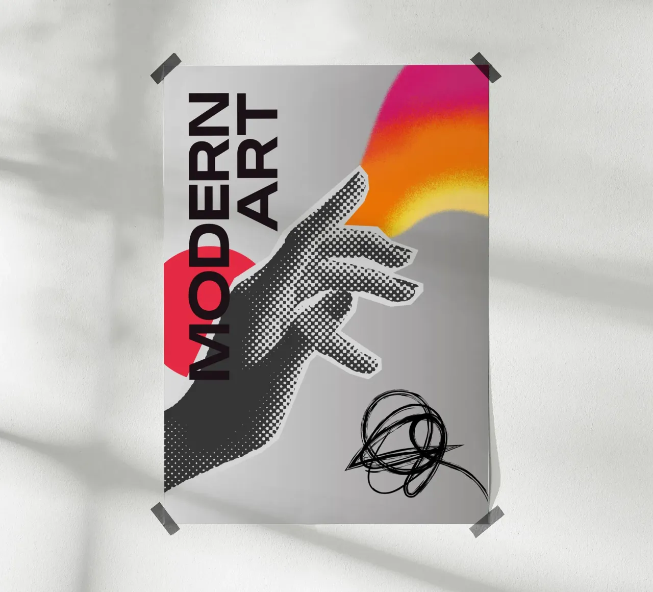 Modern Hand poster con telaio in alluminio da RS LAB STUDIO
