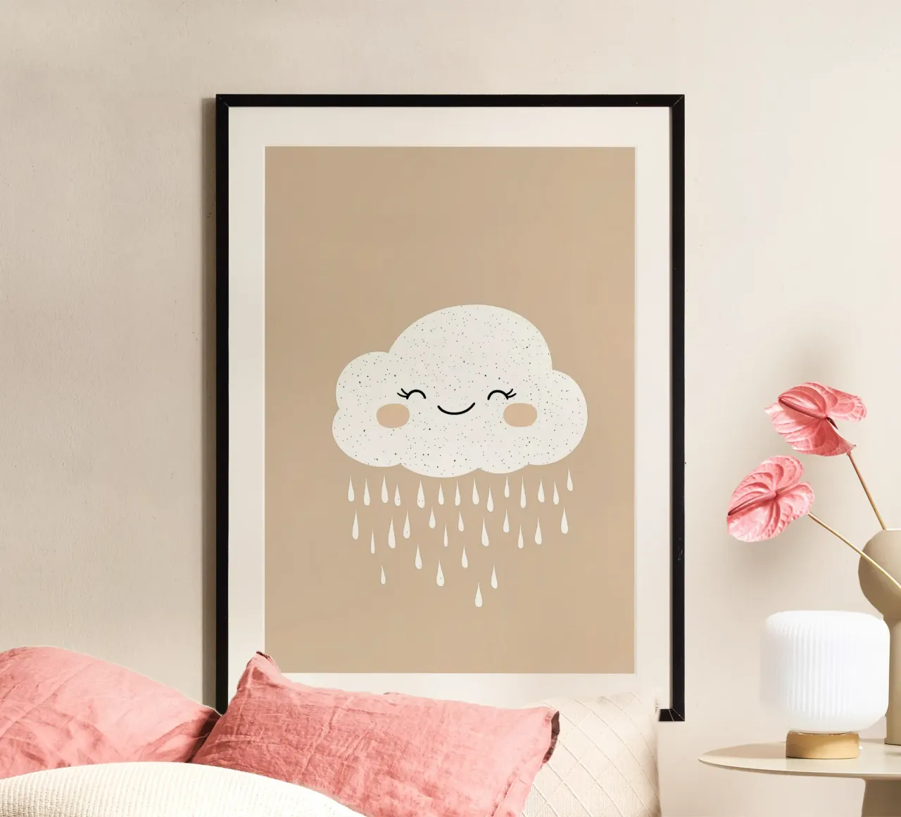 nuvola faccina sorridente pioggia poster da Fletcher M Henry