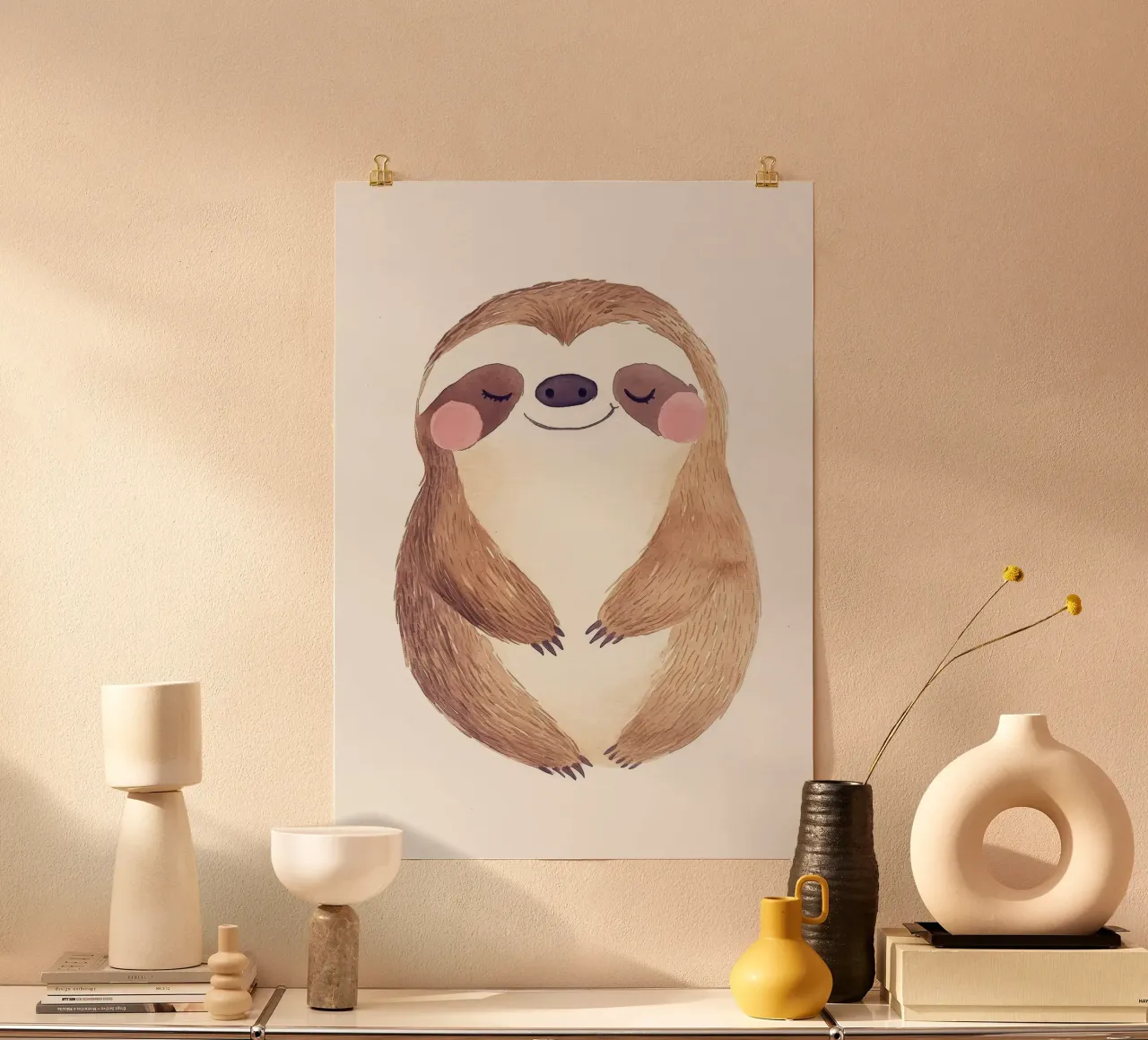 animale bradipo occhi chiusi poster da Fletcher M Henry