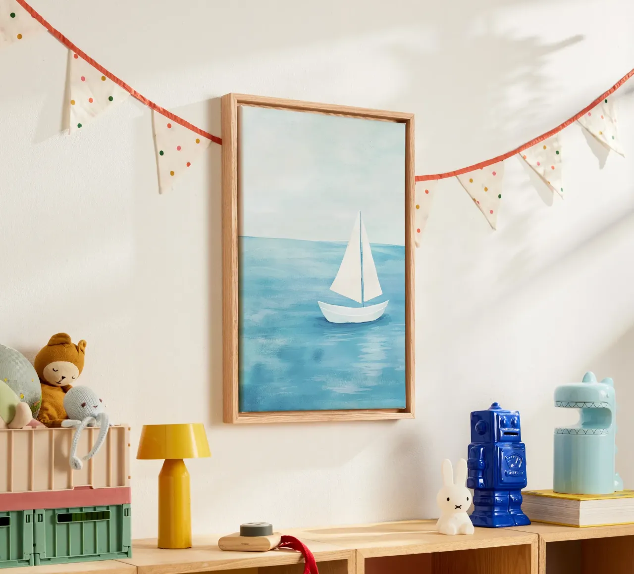 zeilboot zeezeilen canvas met Baklijst van Fletcher M Henry